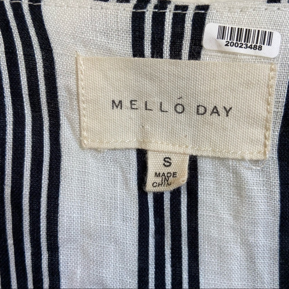 Mello‎ Day Faux Wrap Striped Linen Dress Size Small - Picture 6 of 11